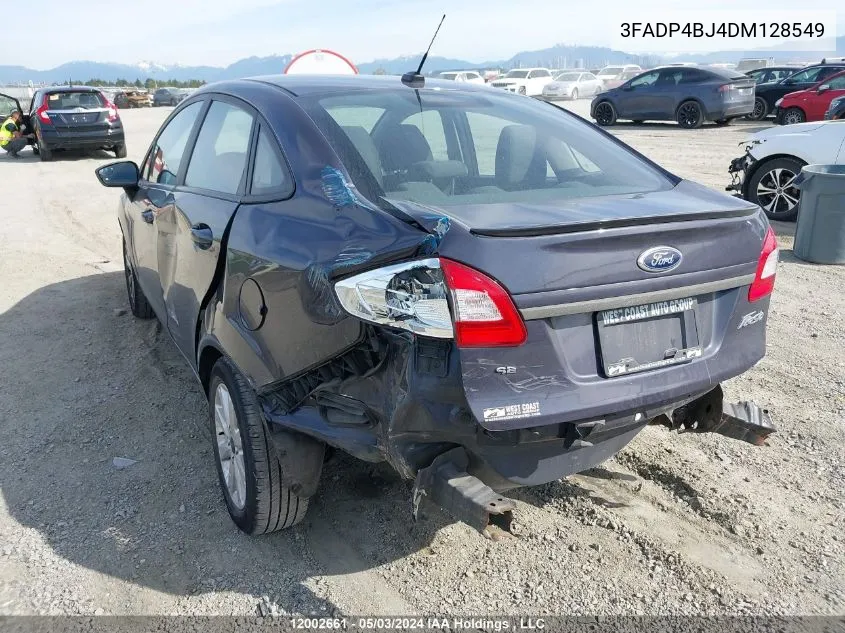 2013 Ford Fiesta Se VIN: 3FADP4BJ4DM128549 Lot: 12002661