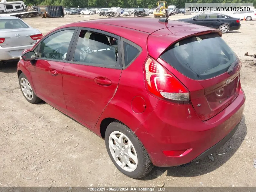 2013 Ford Fiesta Se VIN: 3FADP4EJ6DM102580 Lot: 12032321