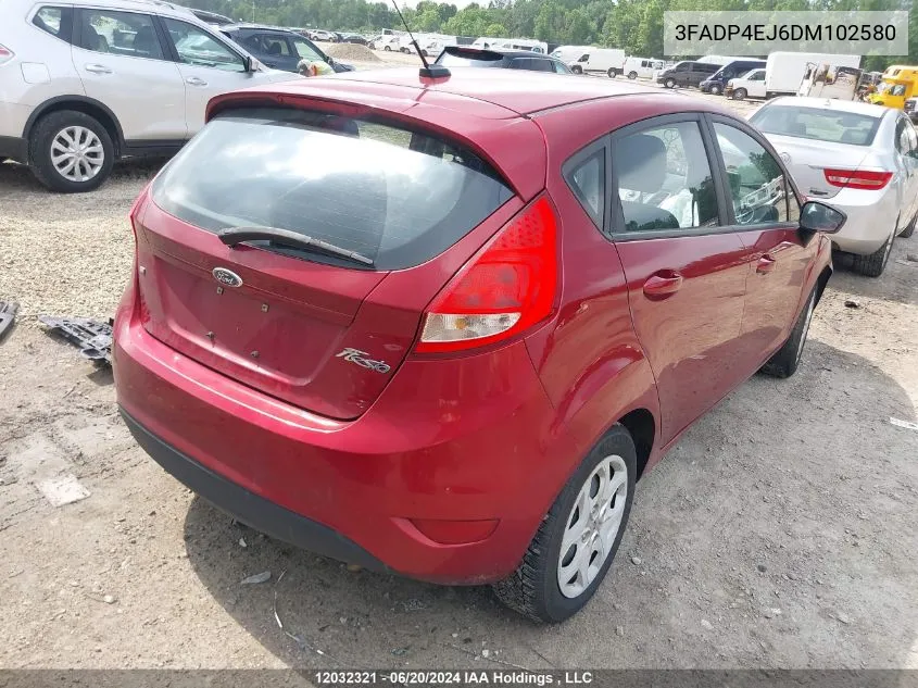 2013 Ford Fiesta Se VIN: 3FADP4EJ6DM102580 Lot: 12032321