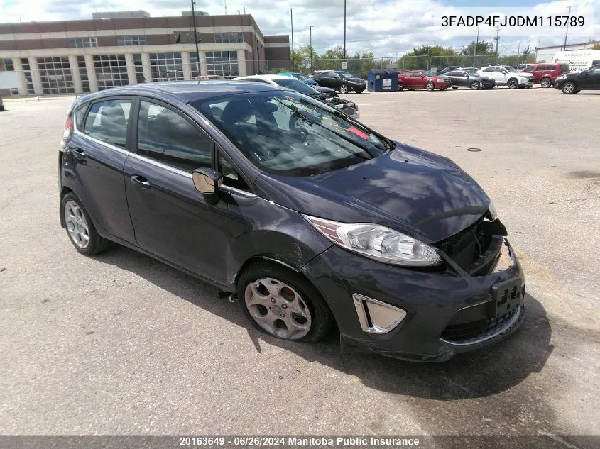 2013 Ford Fiesta Se VIN: 3FADP4FJ0DM115789 Lot: 20163649