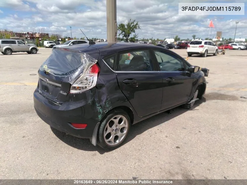 2013 Ford Fiesta Se VIN: 3FADP4FJ0DM115789 Lot: 20163649