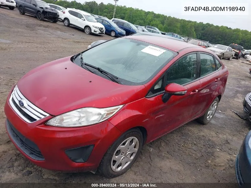 2013 Ford Fiesta Se VIN: 3FADP4BJ0DM198940 Lot: 39400324