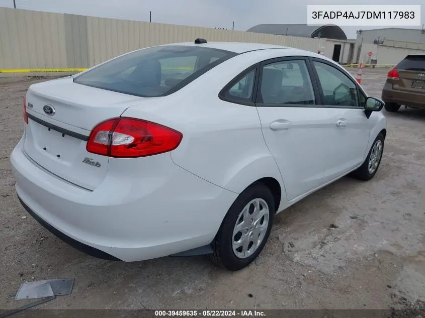 2013 Ford Fiesta S VIN: 3FADP4AJ7DM117983 Lot: 39459635