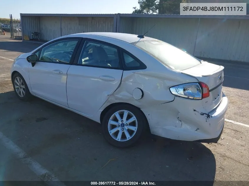 2013 Ford Fiesta Se VIN: 3FADP4BJ8DM111172 Lot: 39517772