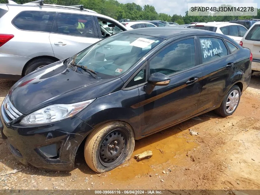 2013 Ford Fiesta Se VIN: 3FADP4BJ3DM142278 Lot: 39566116