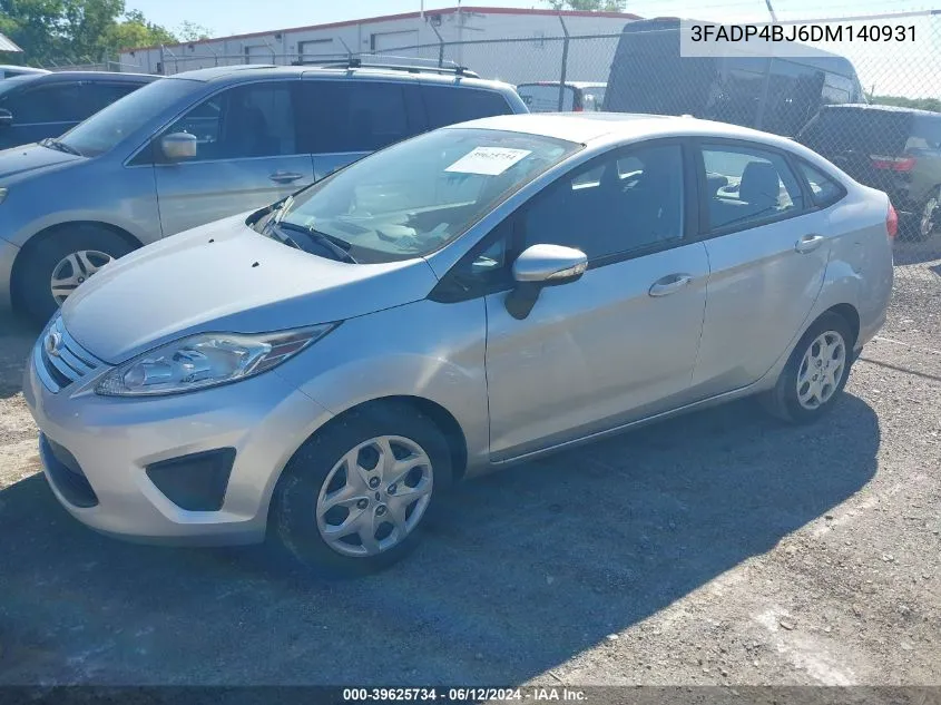 2013 Ford Fiesta Se VIN: 3FADP4BJ6DM140931 Lot: 39625734