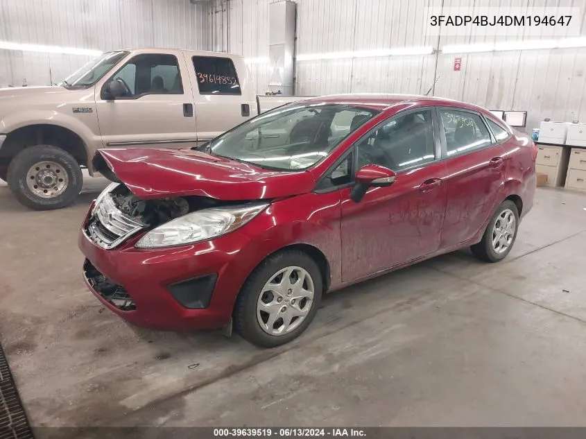 2013 Ford Fiesta Se VIN: 3FADP4BJ4DM194647 Lot: 39639519