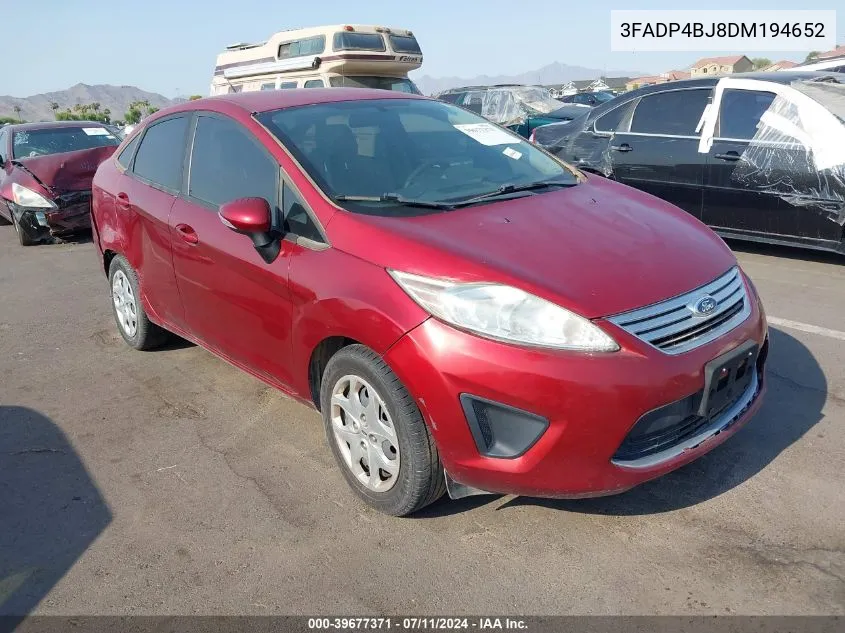 2013 Ford Fiesta Se VIN: 3FADP4BJ8DM194652 Lot: 39677371