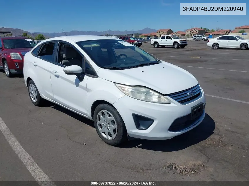 2013 Ford Fiesta Se VIN: 3FADP4BJ2DM220940 Lot: 39737822