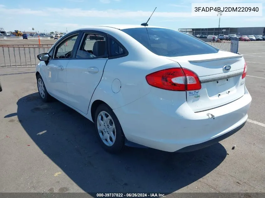 2013 Ford Fiesta Se VIN: 3FADP4BJ2DM220940 Lot: 39737822