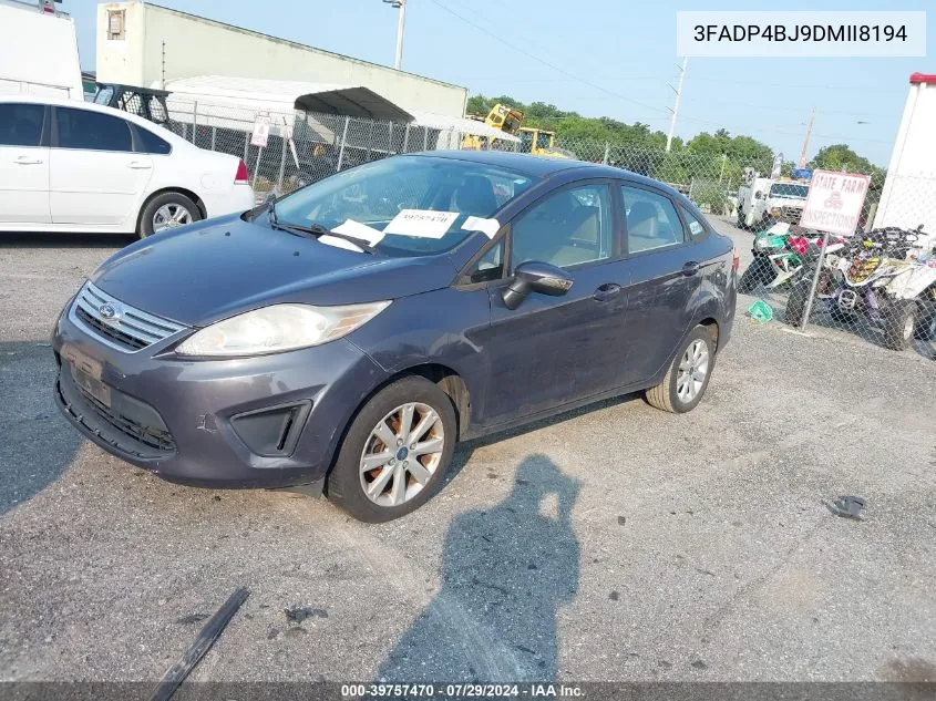 2013 Ford Fiesta Se VIN: 3FADP4BJ9DMII8194 Lot: 39757470