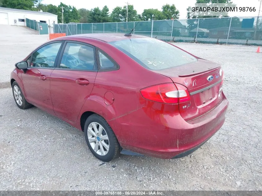 2013 Ford Fiesta Se VIN: 3FADP4BJXDM198766 Lot: 39765188