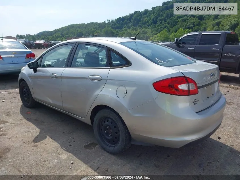 2013 Ford Fiesta Se VIN: 3FADP4BJ7DM184467 Lot: 39803566