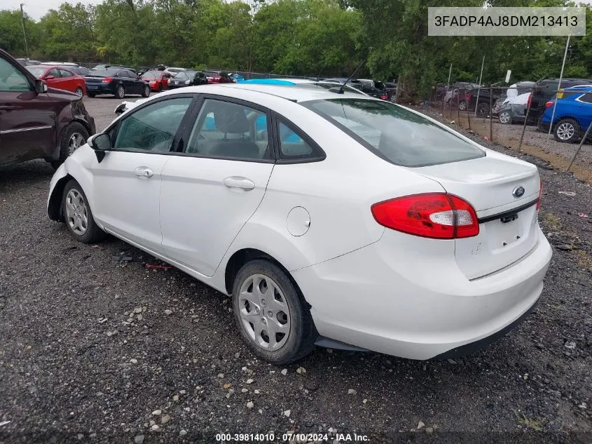 2013 Ford Fiesta S VIN: 3FADP4AJ8DM213413 Lot: 39814010