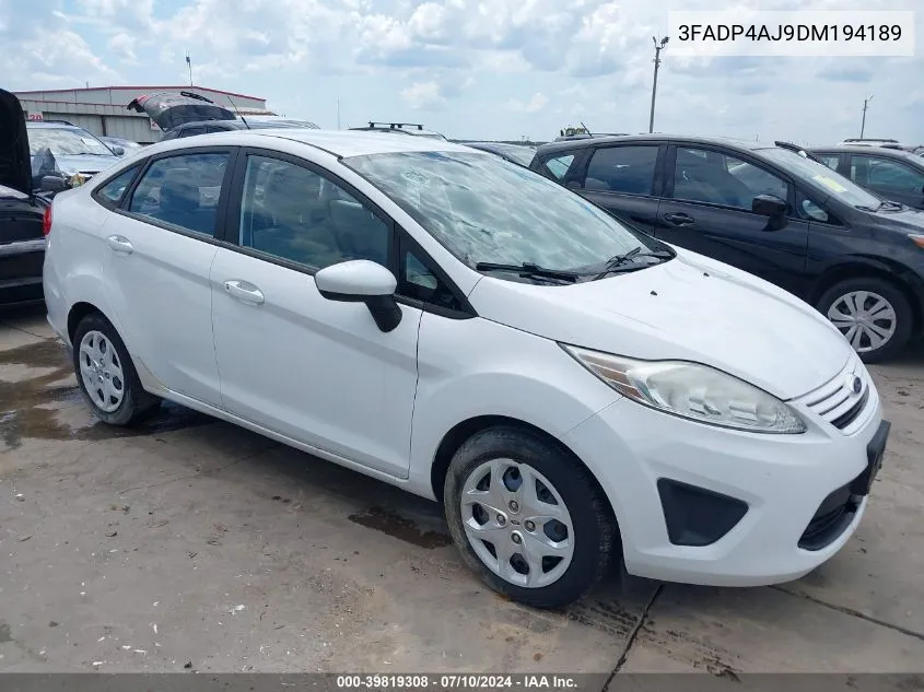 2013 Ford Fiesta S VIN: 3FADP4AJ9DM194189 Lot: 39819308