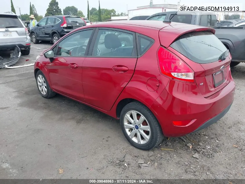 2013 Ford Fiesta Se VIN: 3FADP4EJ5DM194913 Lot: 39848863