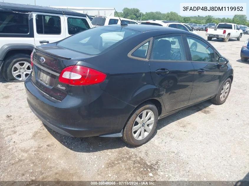 2013 Ford Fiesta Se VIN: 3FADP4BJ8DM119952 Lot: 39849065