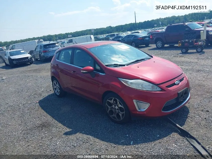 2013 Ford Fiesta Titanium VIN: 3FADP4FJXDM192511 Lot: 39868694