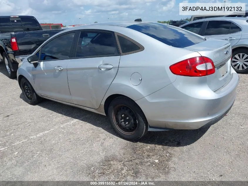 2013 Ford Fiesta S VIN: 3FADP4AJ3DM192132 Lot: 39915592