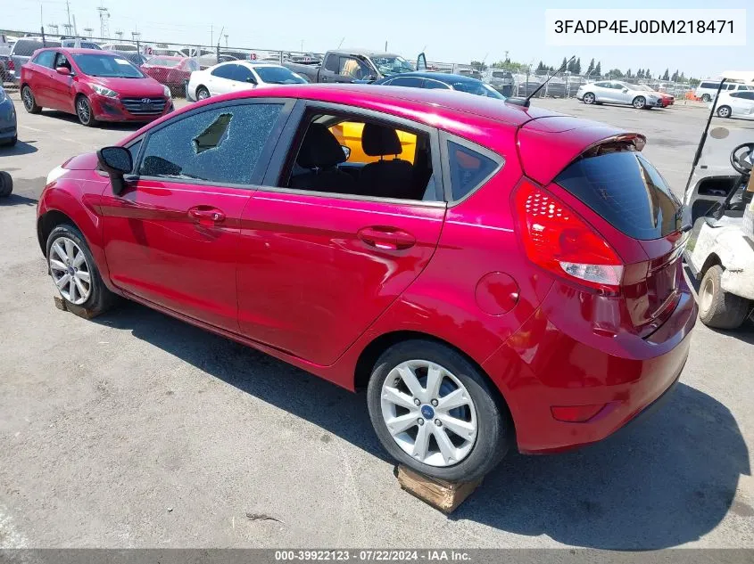 2013 Ford Fiesta Se VIN: 3FADP4EJ0DM218471 Lot: 39922123