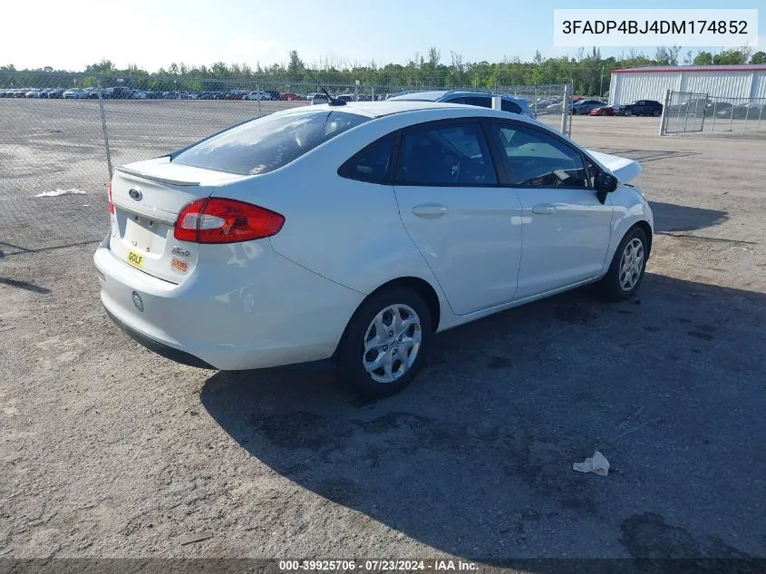 2013 Ford Fiesta Se VIN: 3FADP4BJ4DM174852 Lot: 39925706