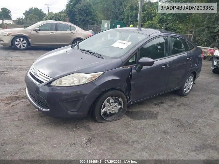 2013 Ford Fiesta Se VIN: 3FADP4BJXDM203352 Lot: 39948845