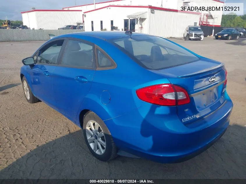 2013 Ford Fiesta Se VIN: 3FADP4BJ8DM152921 Lot: 40029810