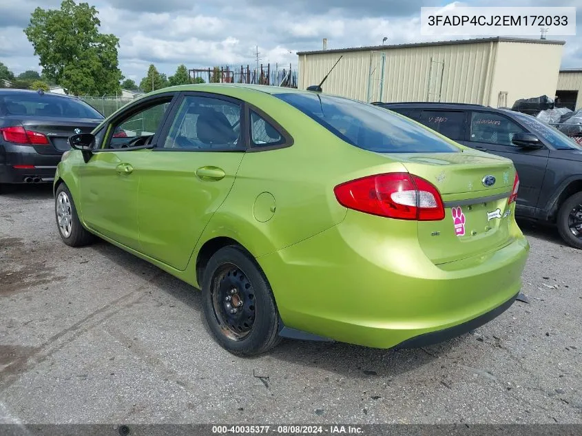 2013 Ford Fiesta Se VIN: 3FADP4CJ2EM172033 Lot: 40035377