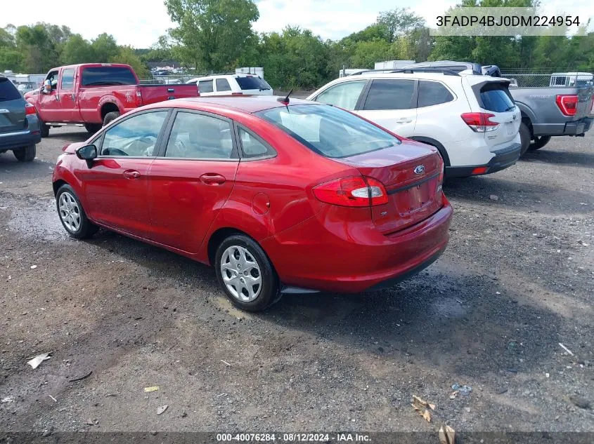 2013 Ford Fiesta Se VIN: 3FADP4BJ0DM224954 Lot: 40076284