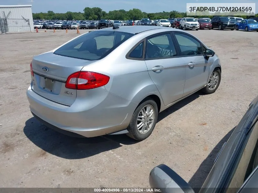 2013 Ford Fiesta Se VIN: 3FADP4BJ7DM204569 Lot: 40094986