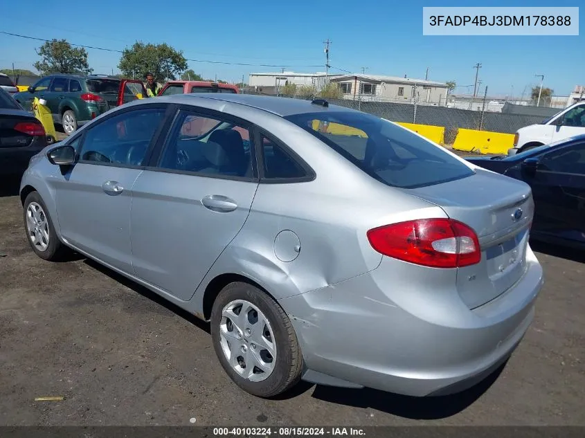 2013 Ford Fiesta Se VIN: 3FADP4BJ3DM178388 Lot: 40103224