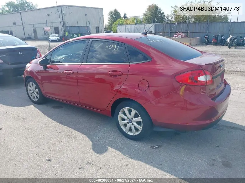 2013 Ford Fiesta Se VIN: 3FADP4BJ3DM140773 Lot: 40206091