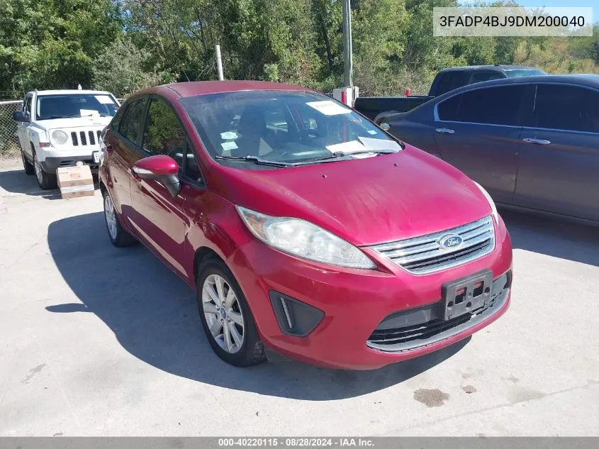 2013 Ford Fiesta Se VIN: 3FADP4BJ9DM200040 Lot: 40220115