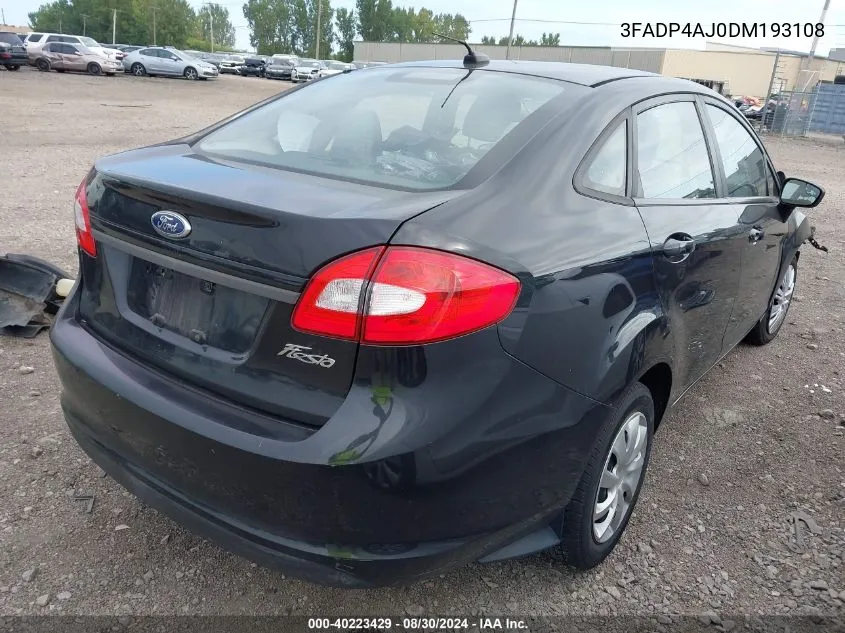 2013 Ford Fiesta S VIN: 3FADP4AJ0DM193108 Lot: 40223429