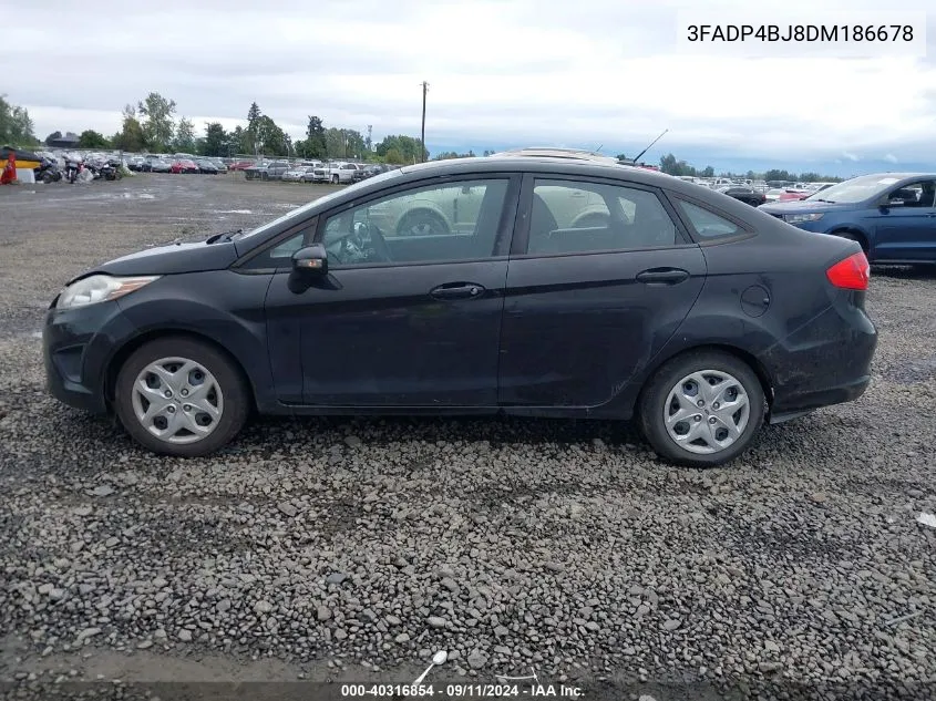 2013 Ford Fiesta Se VIN: 3FADP4BJ8DM186678 Lot: 40316854