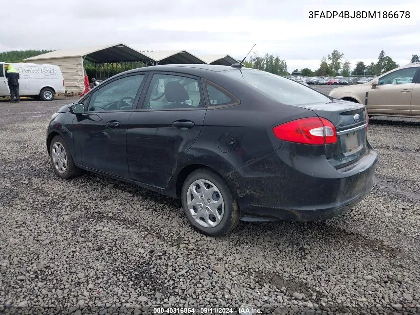 2013 Ford Fiesta Se VIN: 3FADP4BJ8DM186678 Lot: 40316854