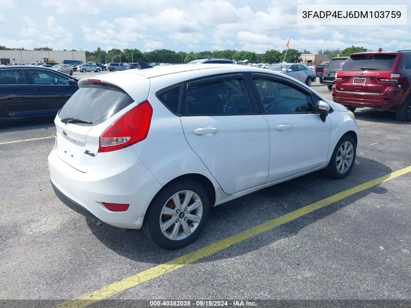 2013 Ford Fiesta Se VIN: 3FADP4EJ6DM103759 Lot: 40382038