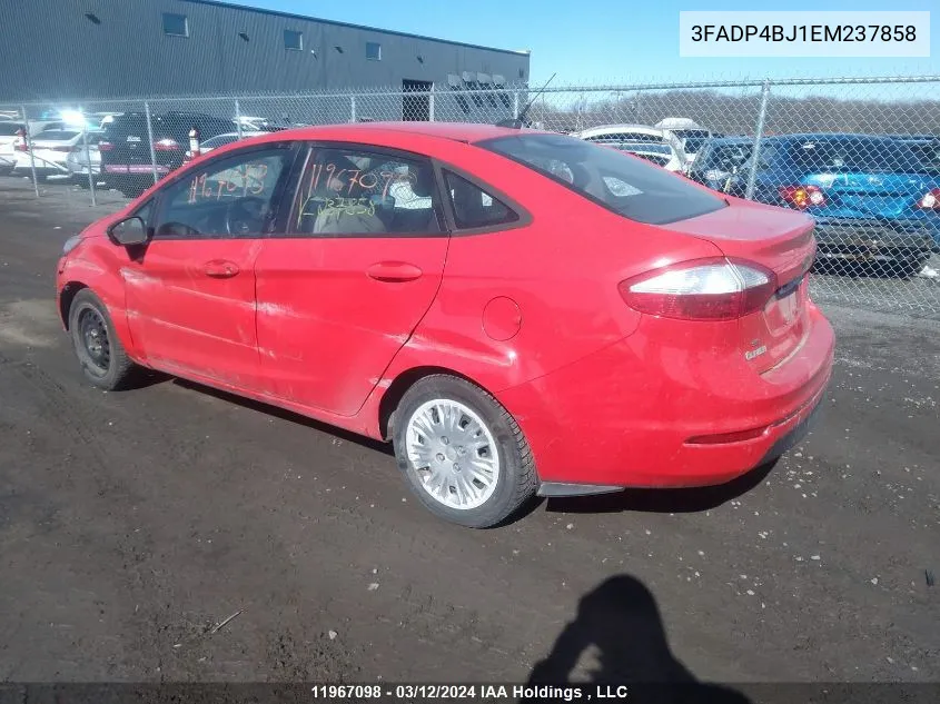 2014 Ford Fiesta VIN: 3FADP4BJ1EM237858 Lot: 11967098