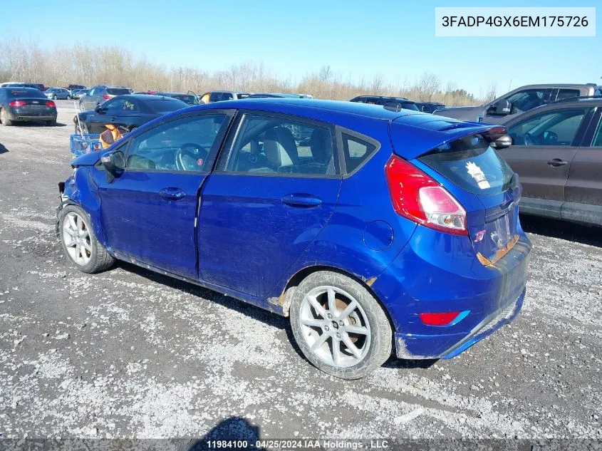 2014 Ford Fiesta St VIN: 3FADP4GX6EM175726 Lot: 11984100