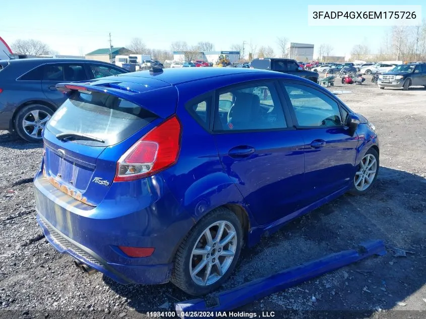 2014 Ford Fiesta St VIN: 3FADP4GX6EM175726 Lot: 11984100