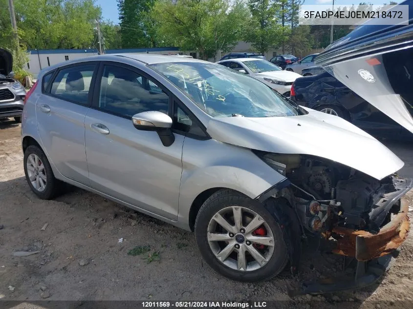 2014 Ford Fiesta Se VIN: 3FADP4EJ0EM218472 Lot: 12011569