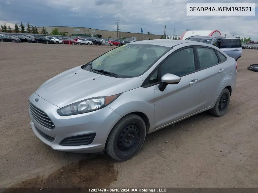 2014 Ford Fiesta S VIN: 3FADP4AJ6EM193521 Lot: 12027470