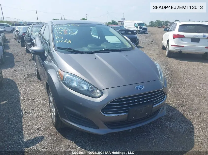 2014 Ford Fiesta VIN: 3FADP4EJ2EM113013 Lot: 12029964