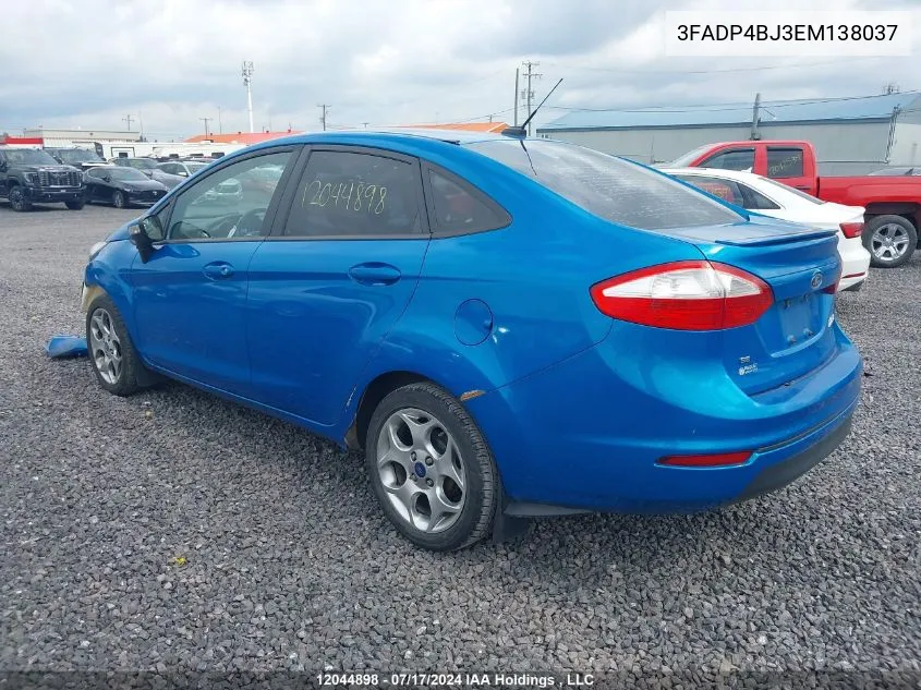 2014 Ford Fiesta Se VIN: 3FADP4BJ3EM138037 Lot: 12044898