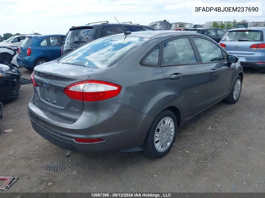 2014 Ford Fiesta Se VIN: 3FADP4BJ0EM237690 Lot: 12067395