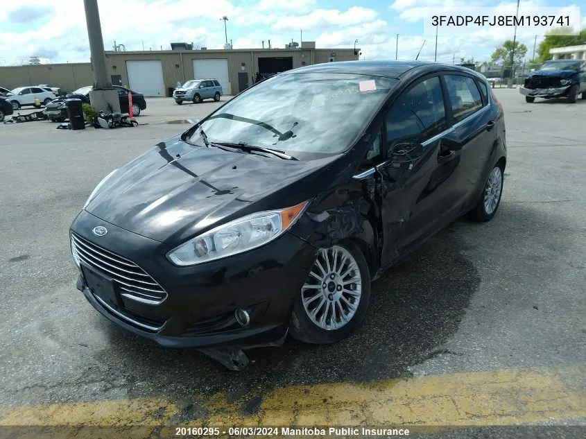 2014 Ford Fiesta Titanium VIN: 3FADP4FJ8EM193741 Lot: 20160295