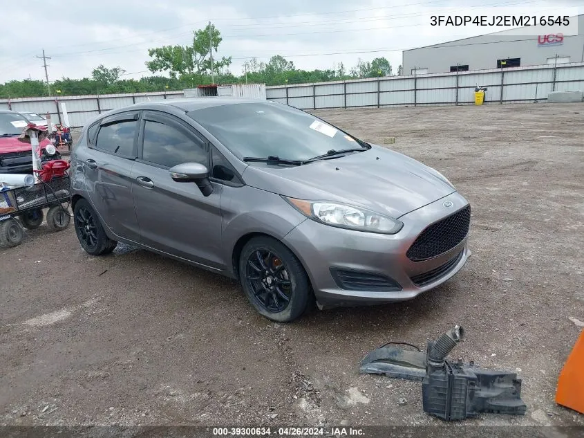 2014 Ford Fiesta Se VIN: 3FADP4EJ2EM216545 Lot: 39300634