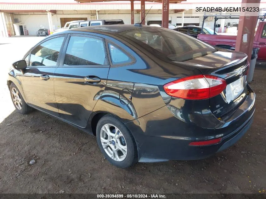 2014 Ford Fiesta Se VIN: 3FADP4BJ6EM154233 Lot: 39394599