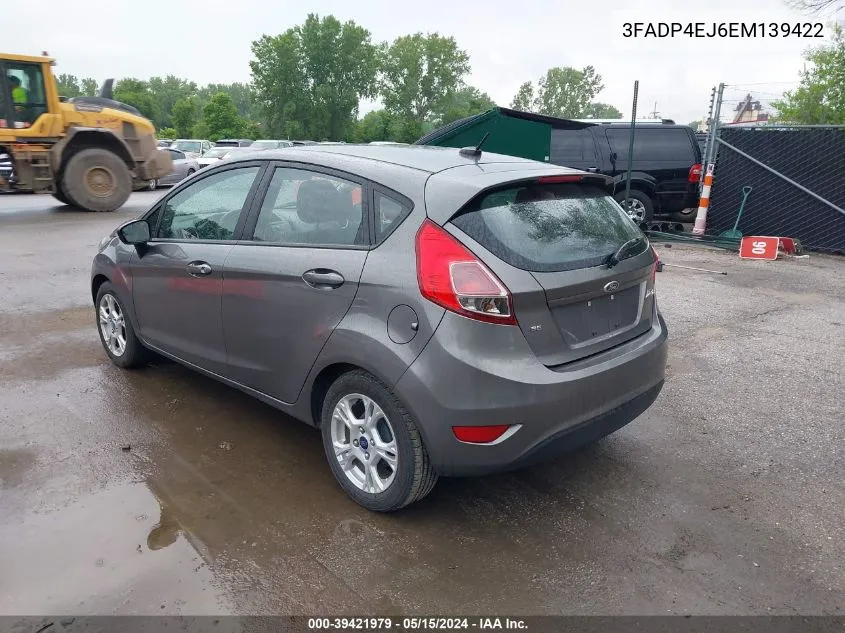 2014 Ford Fiesta Se VIN: 3FADP4EJ6EM139422 Lot: 39421979