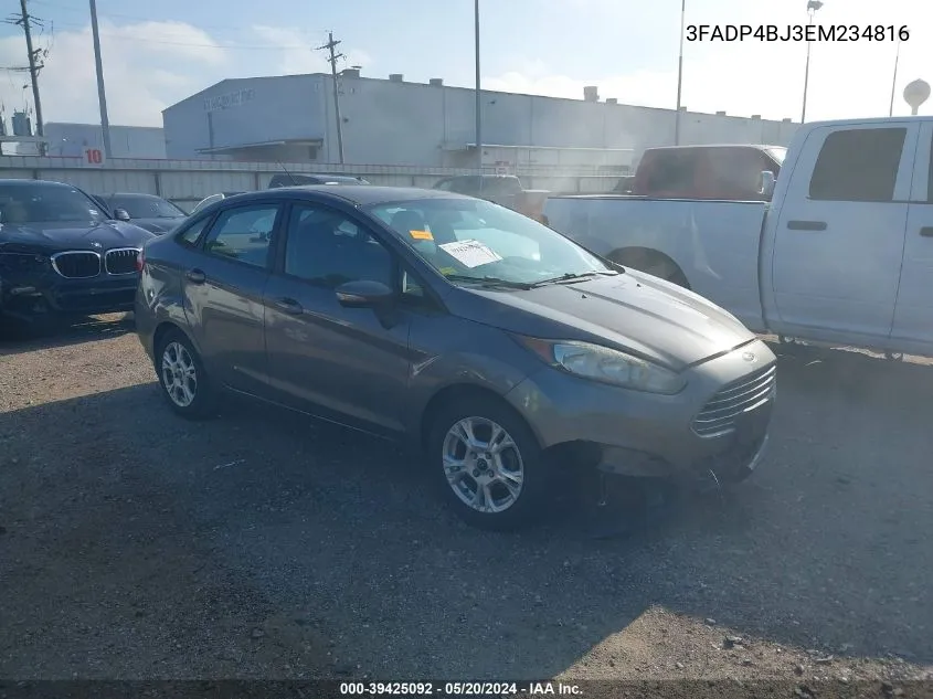 2014 Ford Fiesta Se VIN: 3FADP4BJ3EM234816 Lot: 39425092